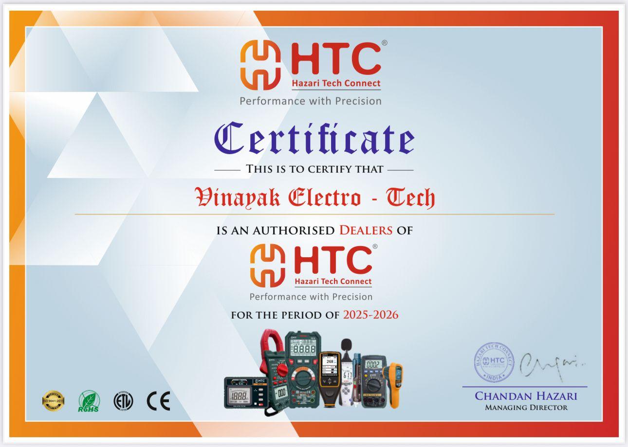 Vinayak Electro-Tech Authorisation Certificate